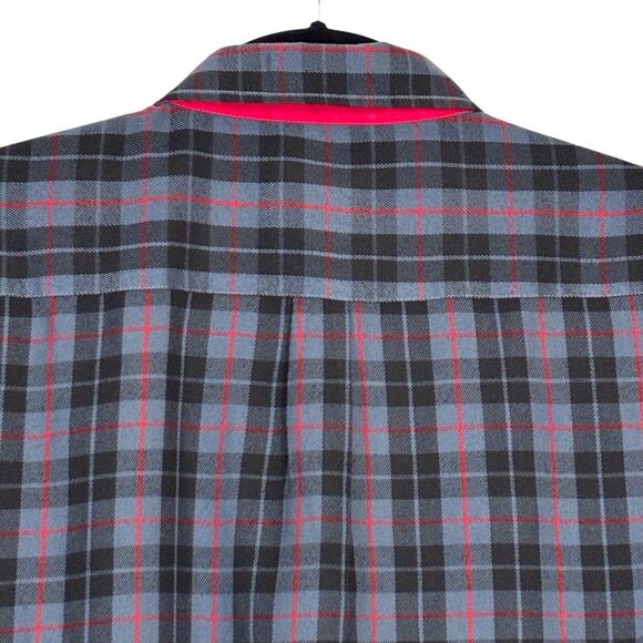 RSVLTS Flannel Shirt Shacket Mens XXL Gray Black Red Plaid Dare Mighty Things - Picture 6 of 11